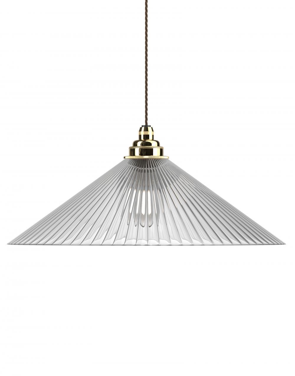 Fritz Fryer Hay Pendant Xl Skinny Ribbed Polished Brass Clear Designer Pendant Lighting