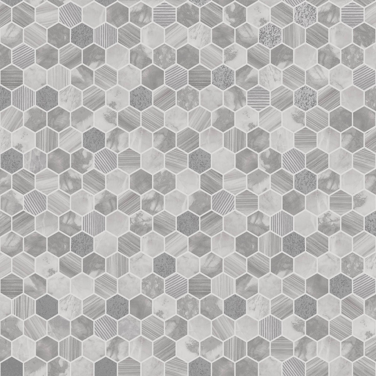 Hexara Tile Wallpaper Grey Holden 89401