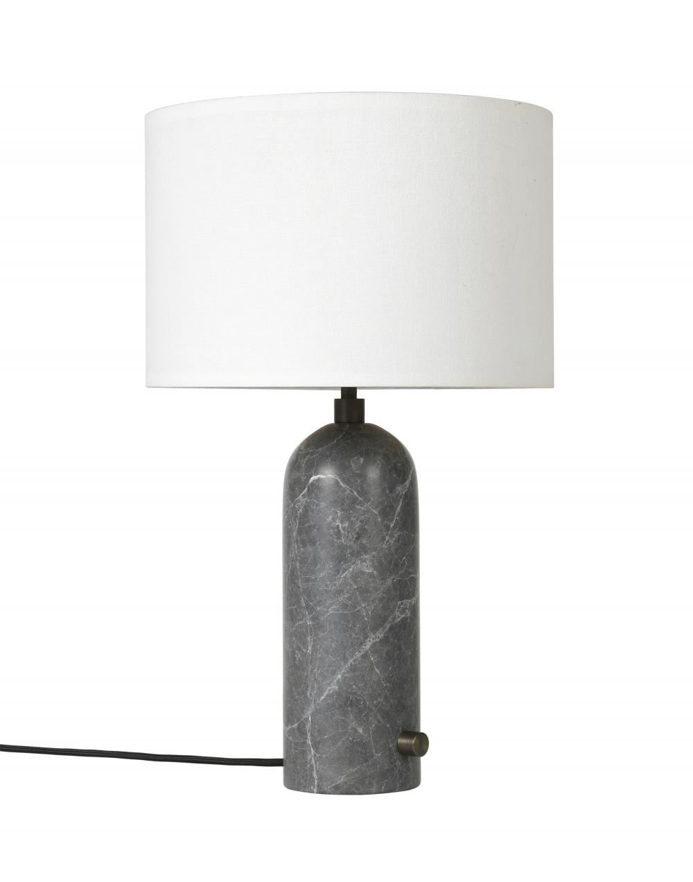 Gravity Table Lamp Small Grey Marble White Shade