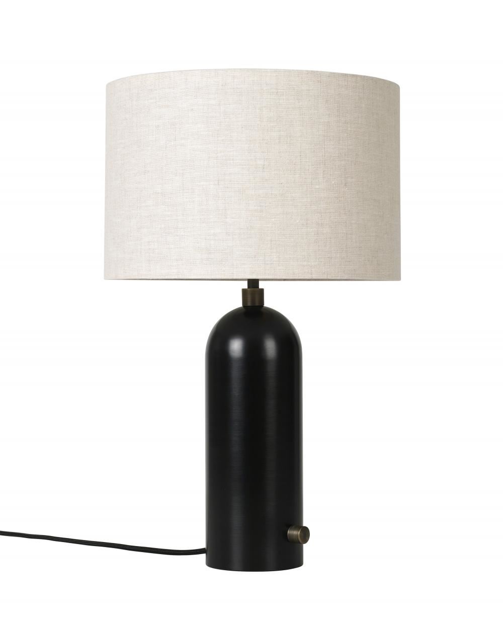 Gravity Table Lamp Small Blackened Steel Canvas Shade