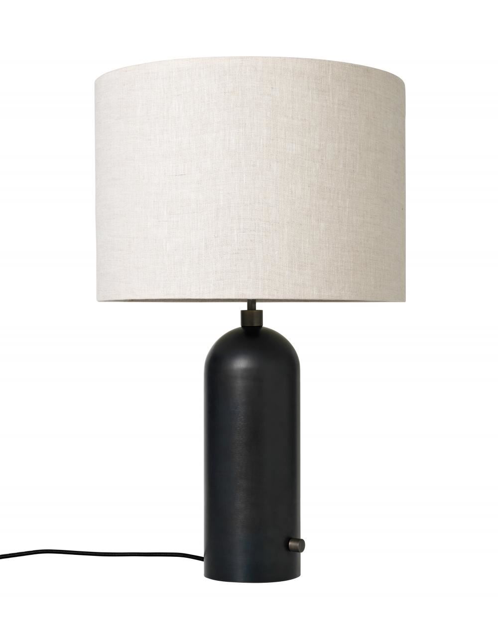 Gravity Table Lamp Large Blackened Steel Canvas Shade