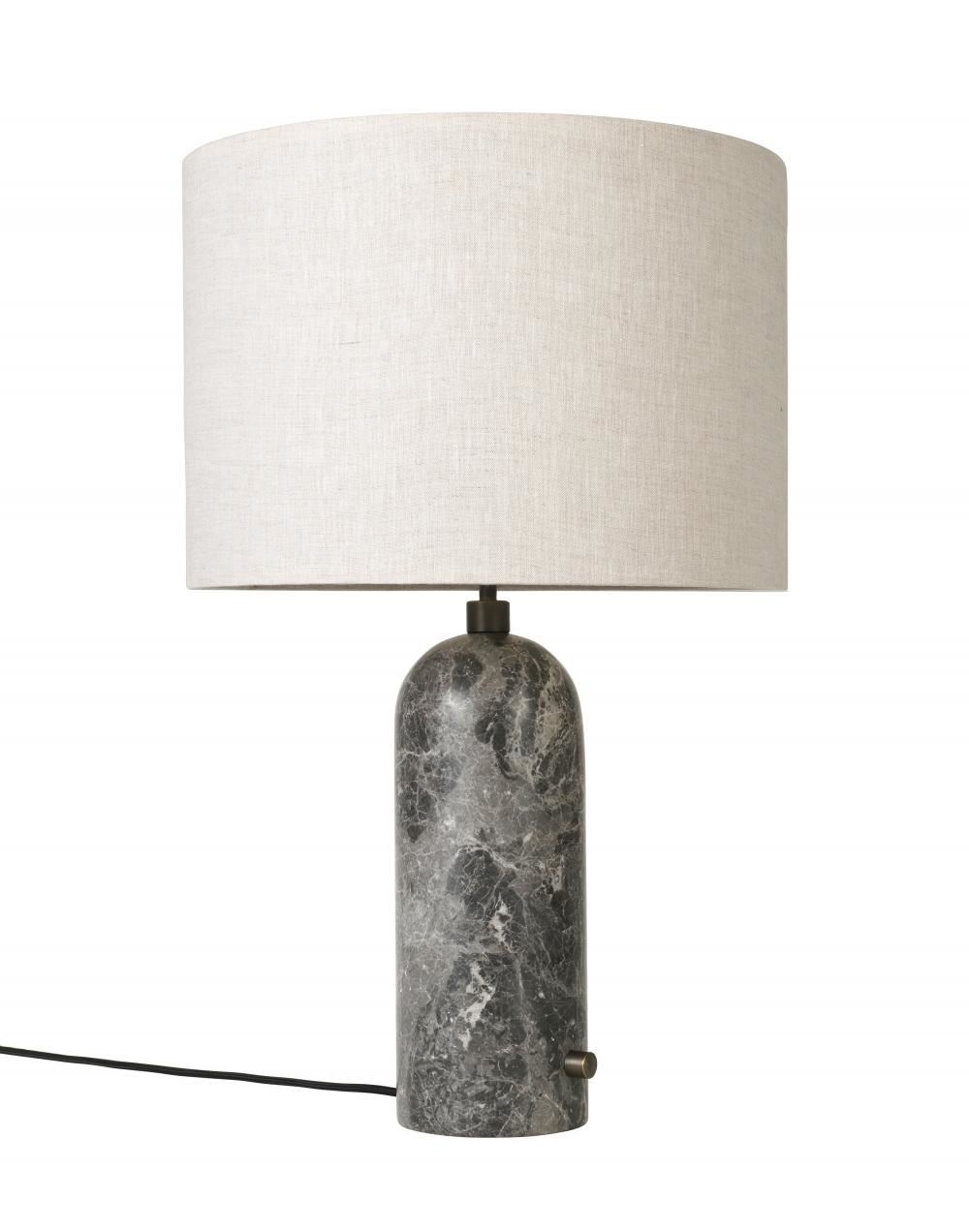 Gravity Table Lamp Large Grey Marble Canvas Shade