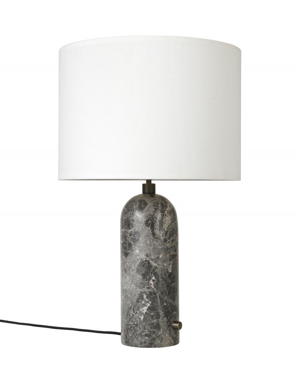 Gravity Table Lamp Large Grey Marble White Shade