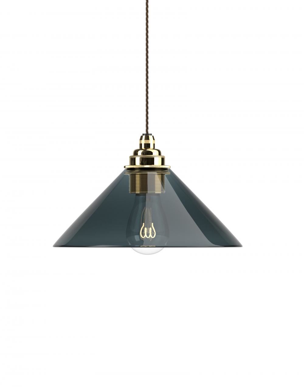 Fritz Fryer Hay Pendant Medium Smoked Polished Brass Grey Designer Pendant Lighting