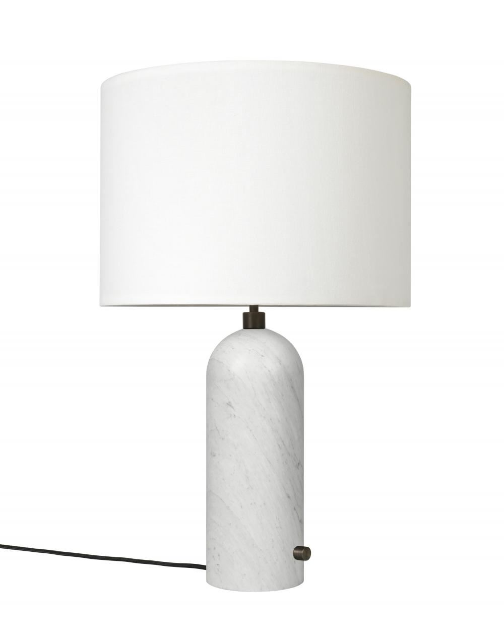 Gravity Table Lamp Large White Marble White Shade