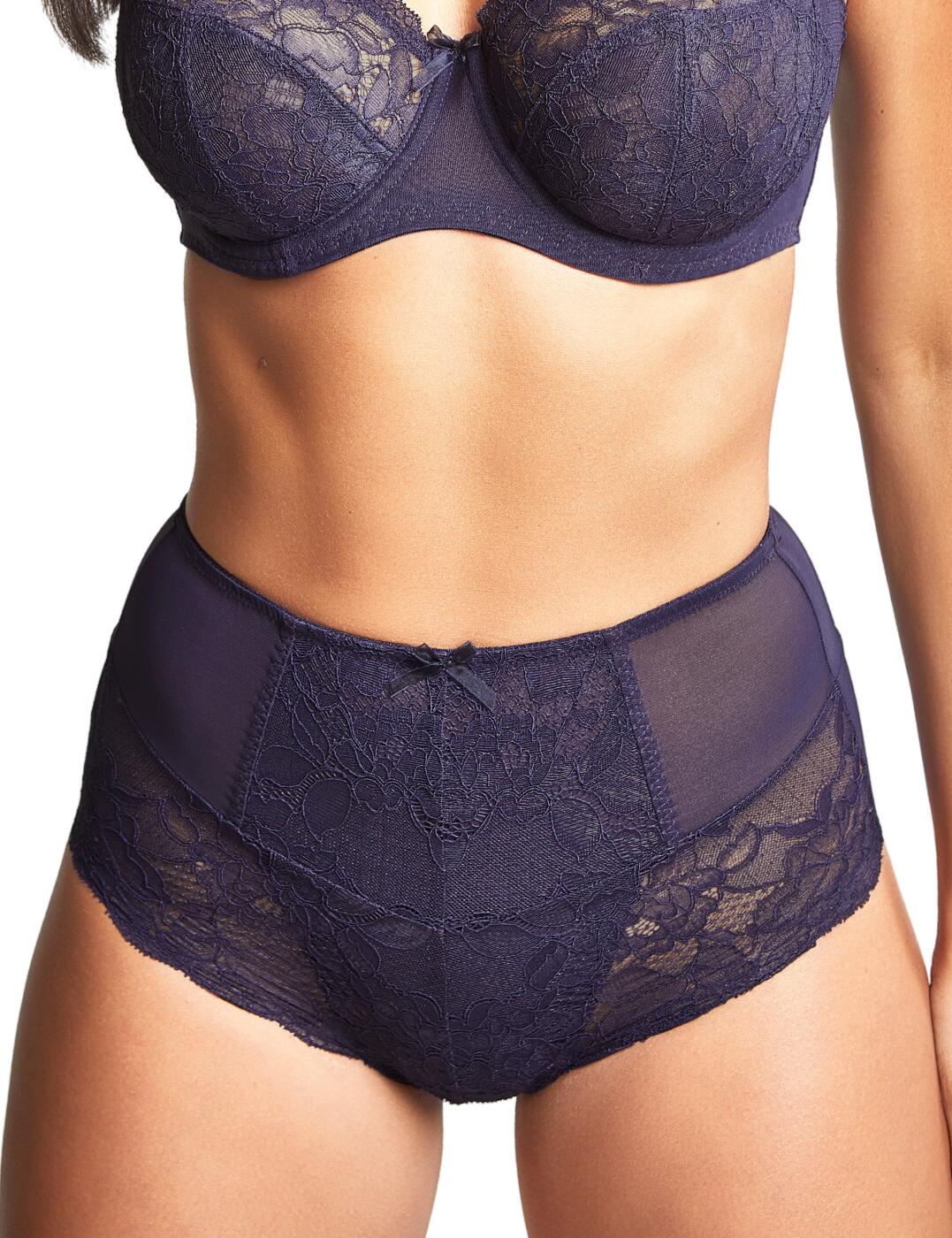 The Panache Imogen high-waisted brief is the perfect addition to any lingerie collection. With medium rear coverage and a high waist design, this brief flatters your curves like a dream. Its sheer mesh at the rear and sides makes for an incredibly sexy look while still feeling light against the skin, and its delicate lace detailing and mini bow in the centre add beautiful feminine touches. To complete your look, matching lingerie is also available.