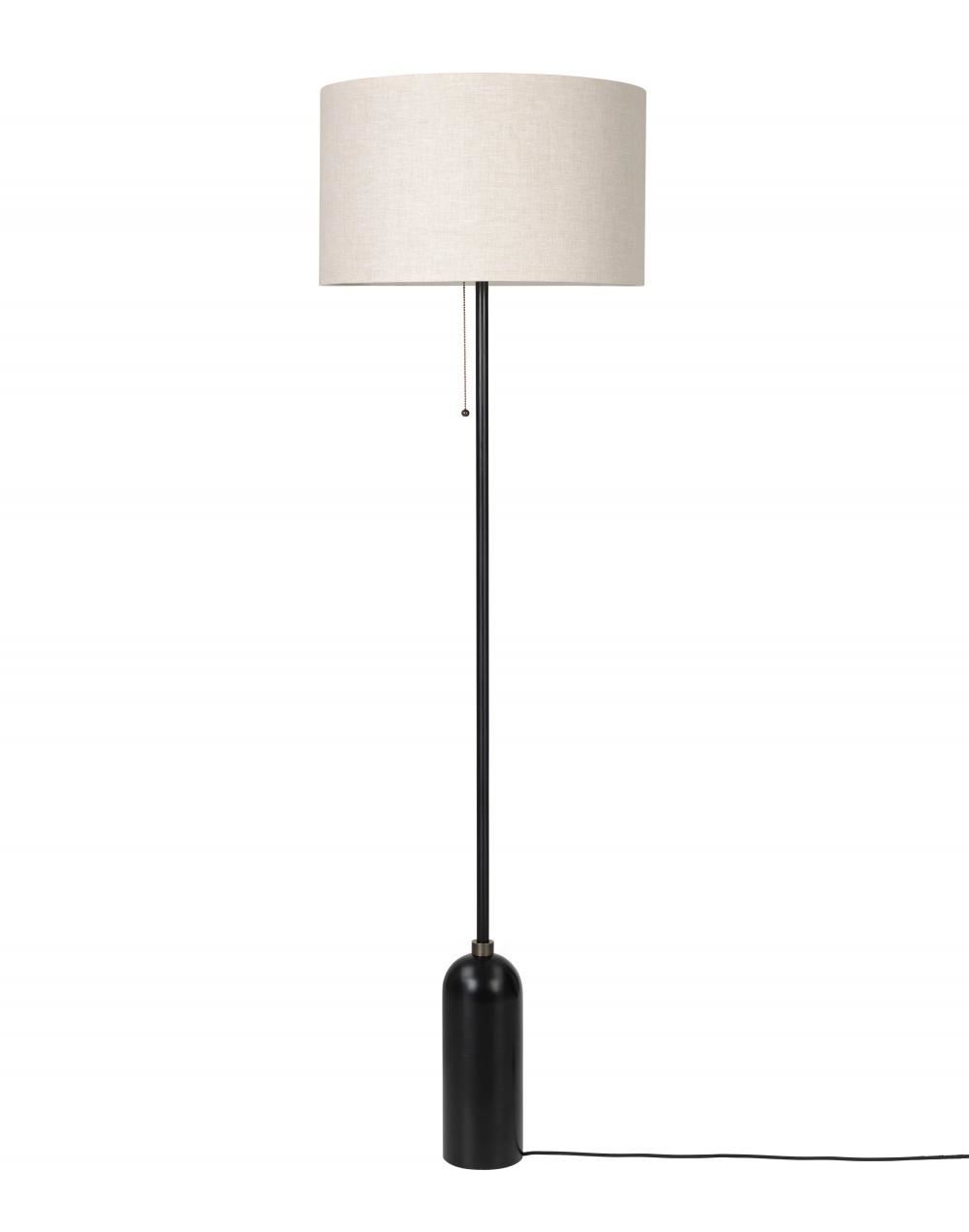 Gravity Floor Lamp Blackened Steel Canvas Shade