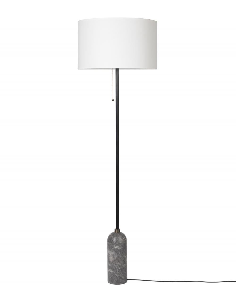 Gravity Floor Lamp Grey Marble White Shade