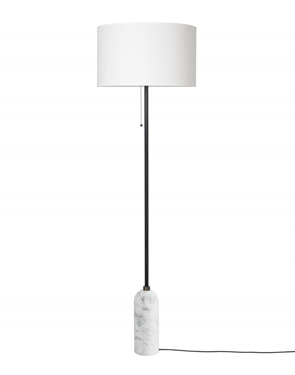 Gravity Floor Lamp White Marble White Shade