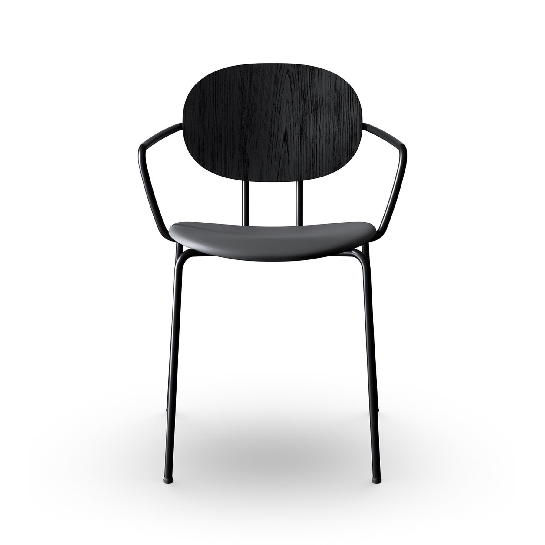 Sibast Piet Hein Dining Chair With Arms Black Steel Black Oak Ultra Anthrazite Designer Furniture From Holloways Of Ludlow