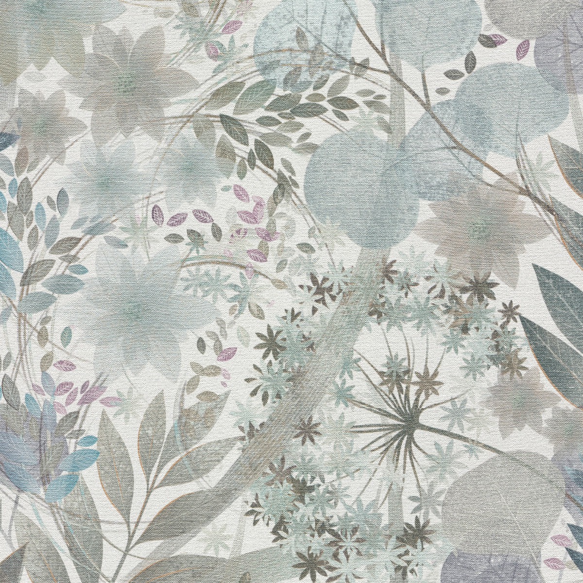 Erismann Floral Green Cream Off White Non Woven Paste The Wall Wallpaper, Green