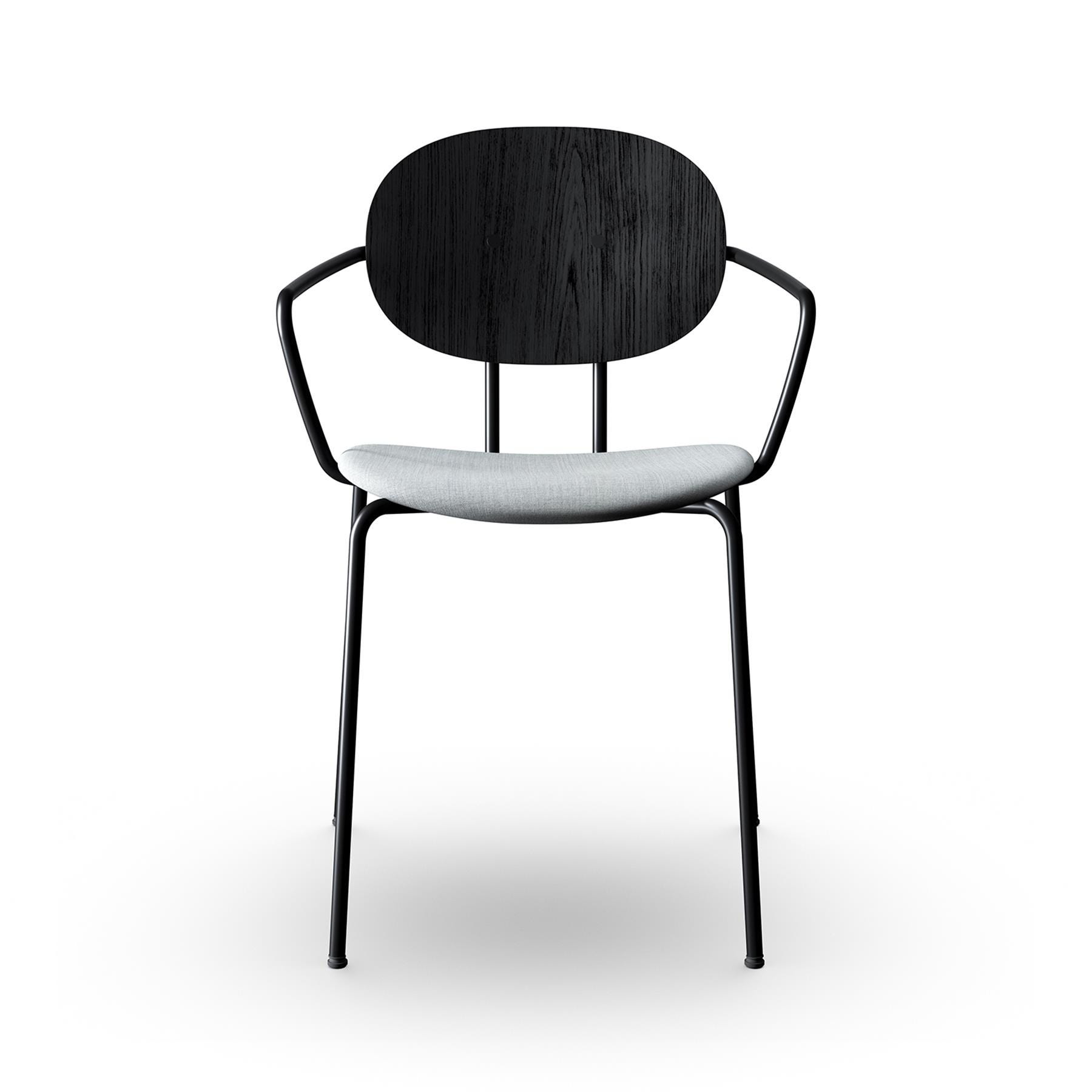 Sibast Piet Hein Dining Chair With Arms Black Steel Black Oak Remix 123 Grey Designer Furniture From Holloways Of Ludlow