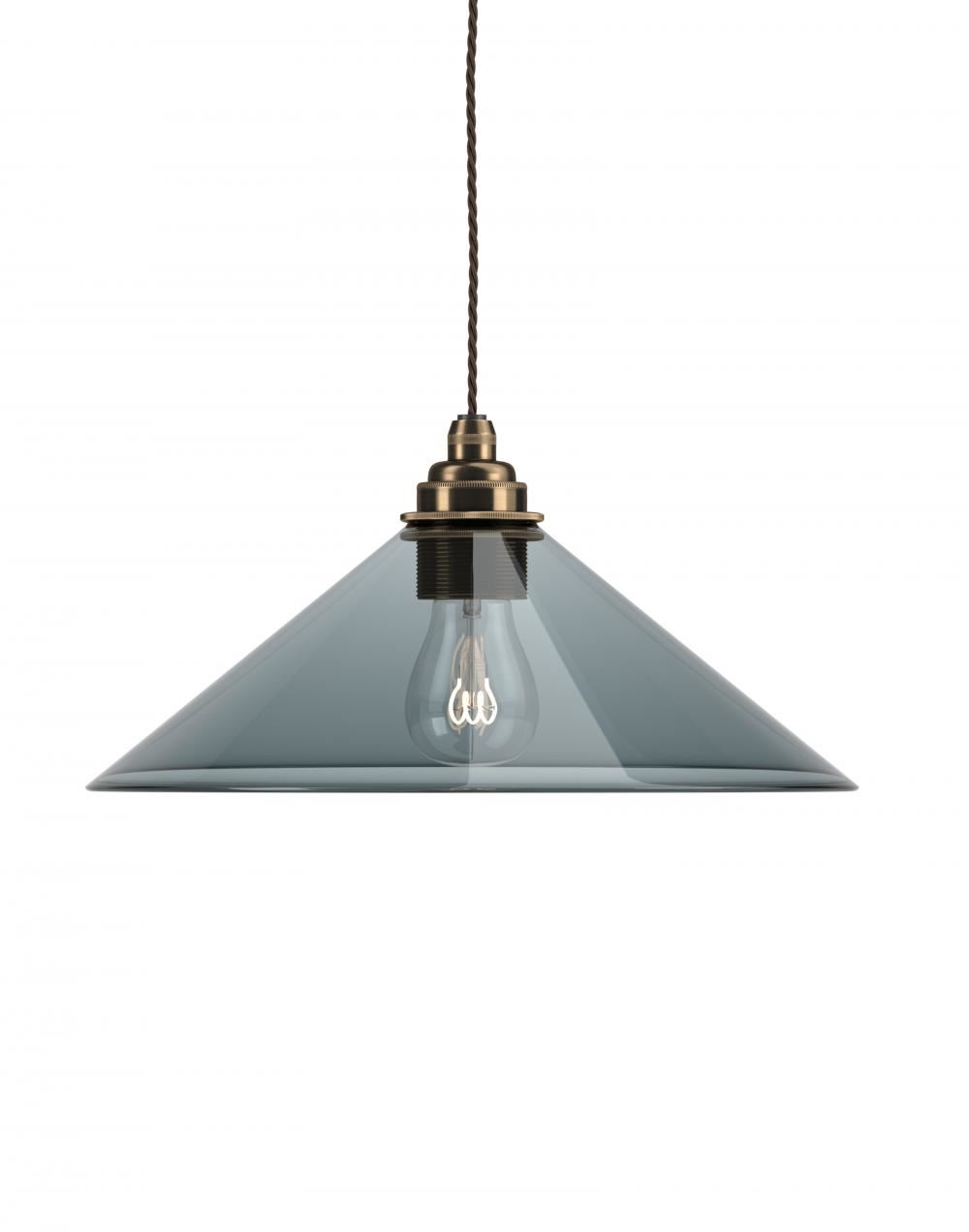 Fritz Fryer Hay Pendant Large Smoked Antique Brass Grey Designer Pendant Lighting