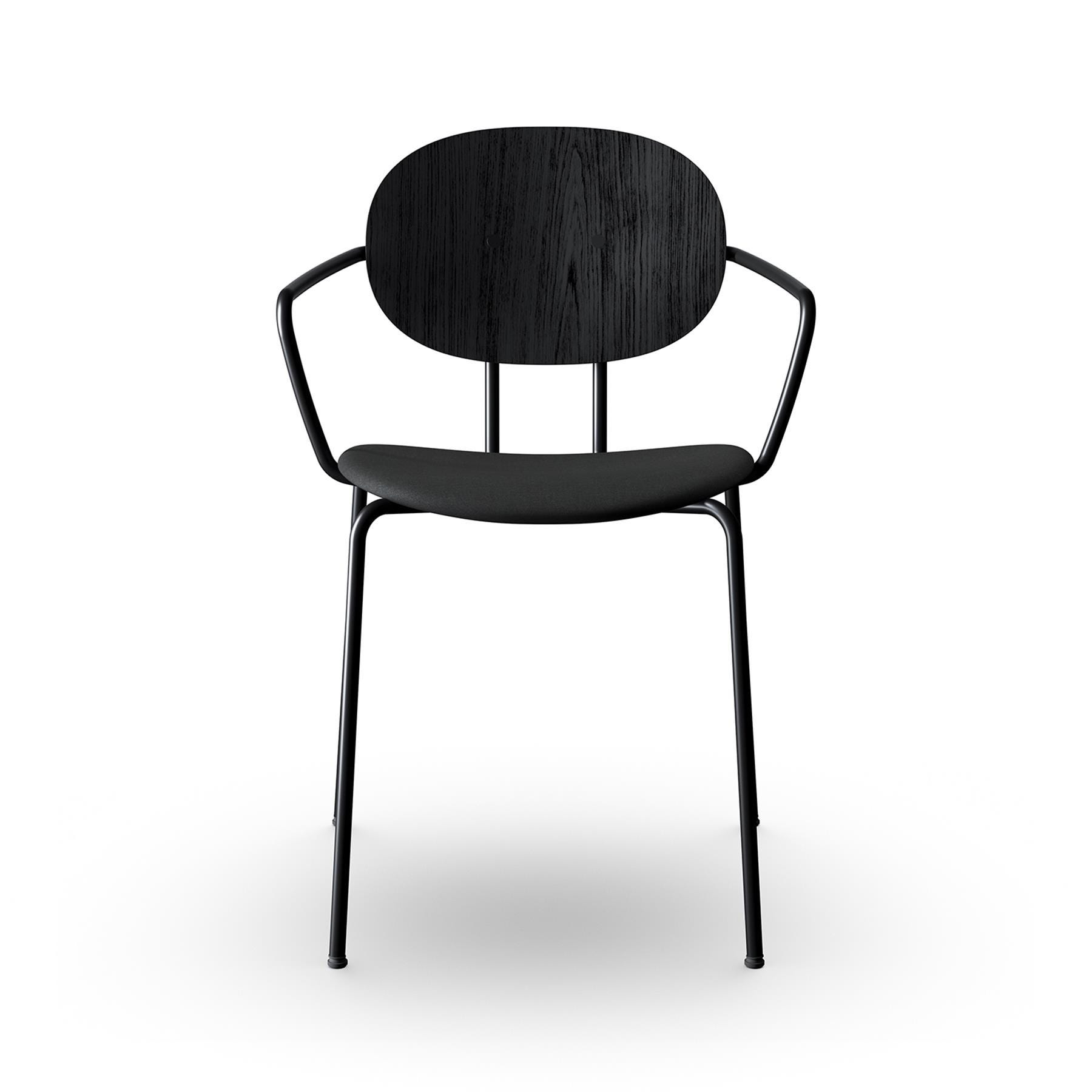 Sibast Piet Hein Dining Chair With Arms Black Steel Black Oak Remix 383 Designer Furniture From Holloways Of Ludlow