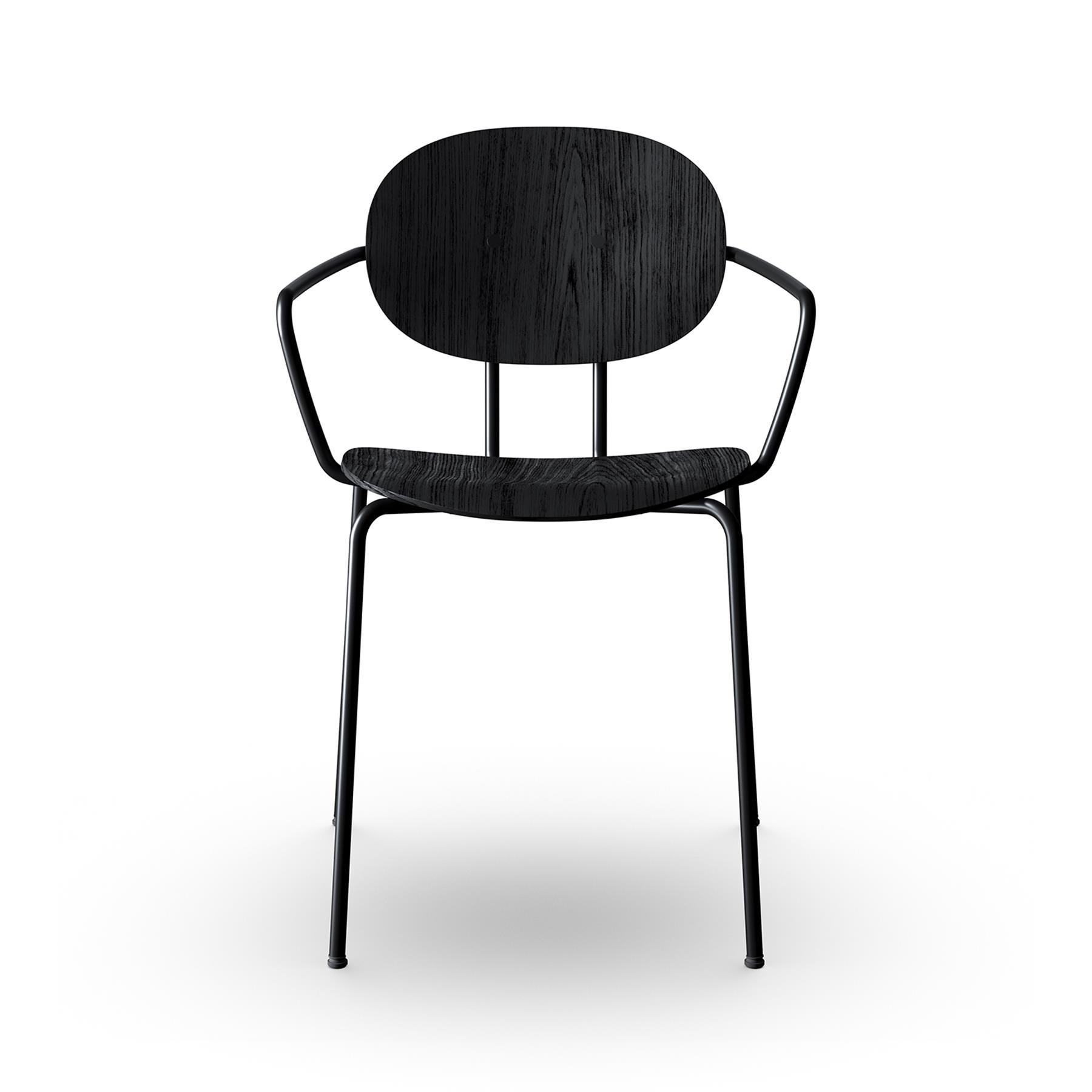 Sibast Piet Hein Dining Chair With Arms Black Steel Black Oak Black Oak Designer Furniture From Holloways Of Ludlow