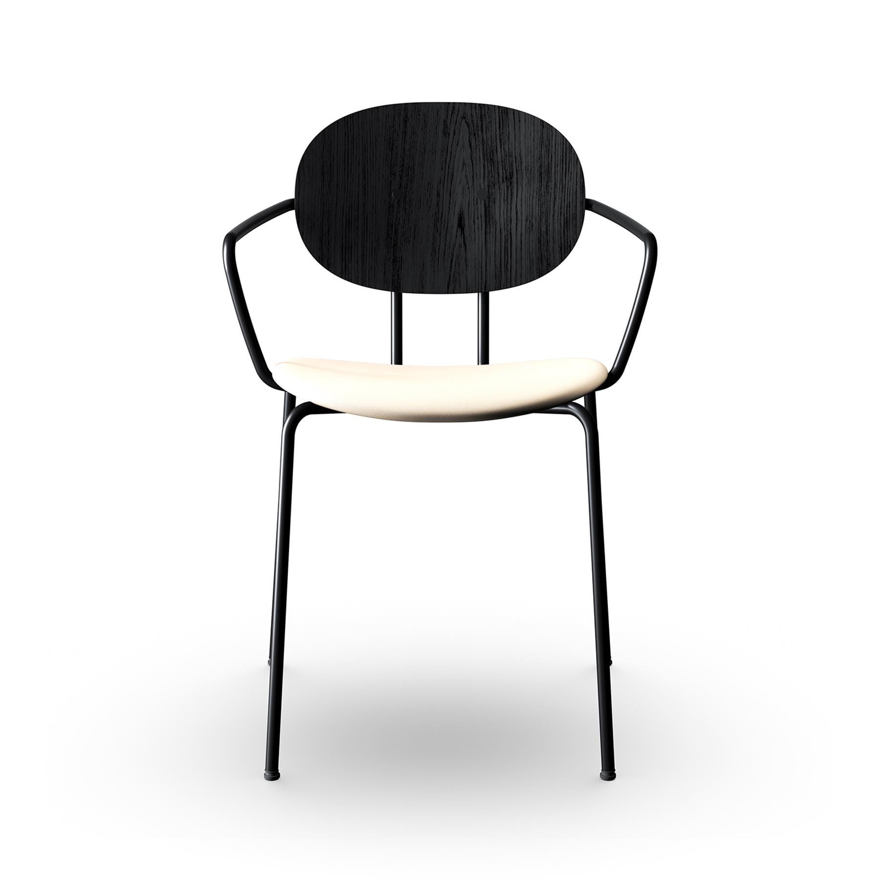 Sibast Piet Hein Dining Chair With Arms Black Steel Black Oak Ultra Honey Cream Designer Furniture From Holloways Of Ludlow
