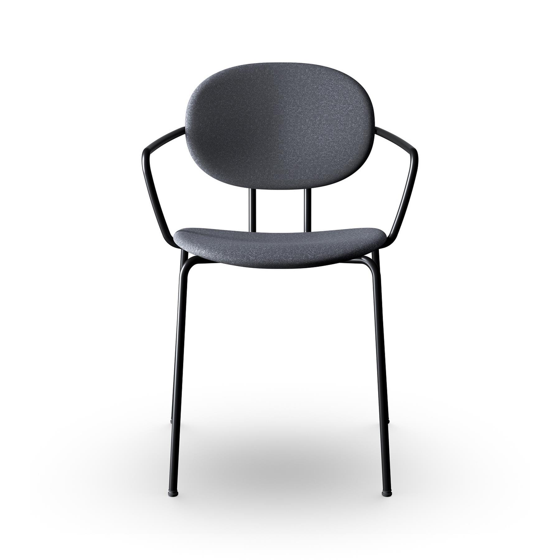 Sibast Piet Hein Dining Chair Fully Upholstered With Arms Black Steel Hallingdal 180 Designer Furniture From Holloways Of Ludlow