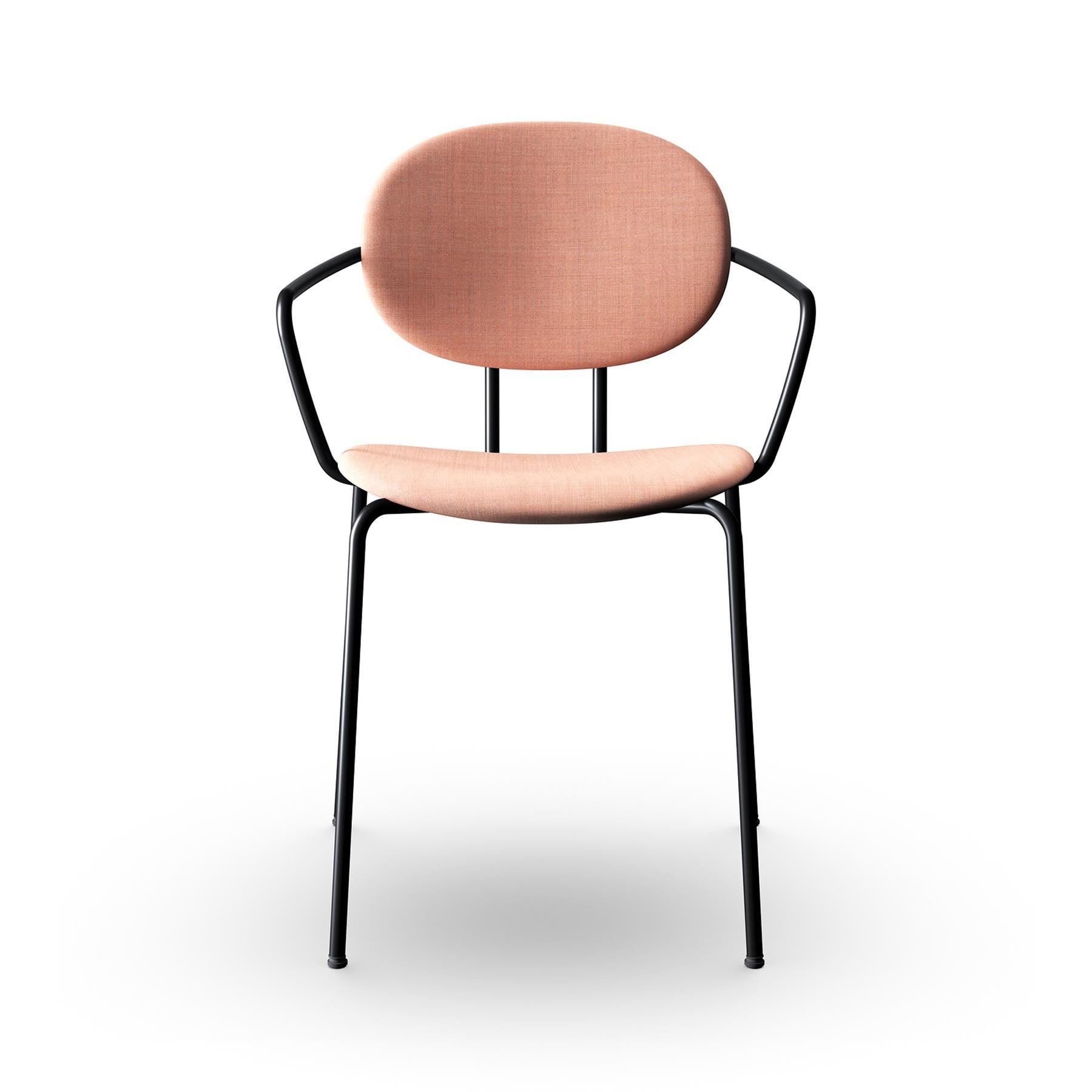 Sibast Piet Hein Dining Chair Fully Upholstered With Arms Black Steel Remix 612 Pink Designer Furniture From Holloways Of Ludlow