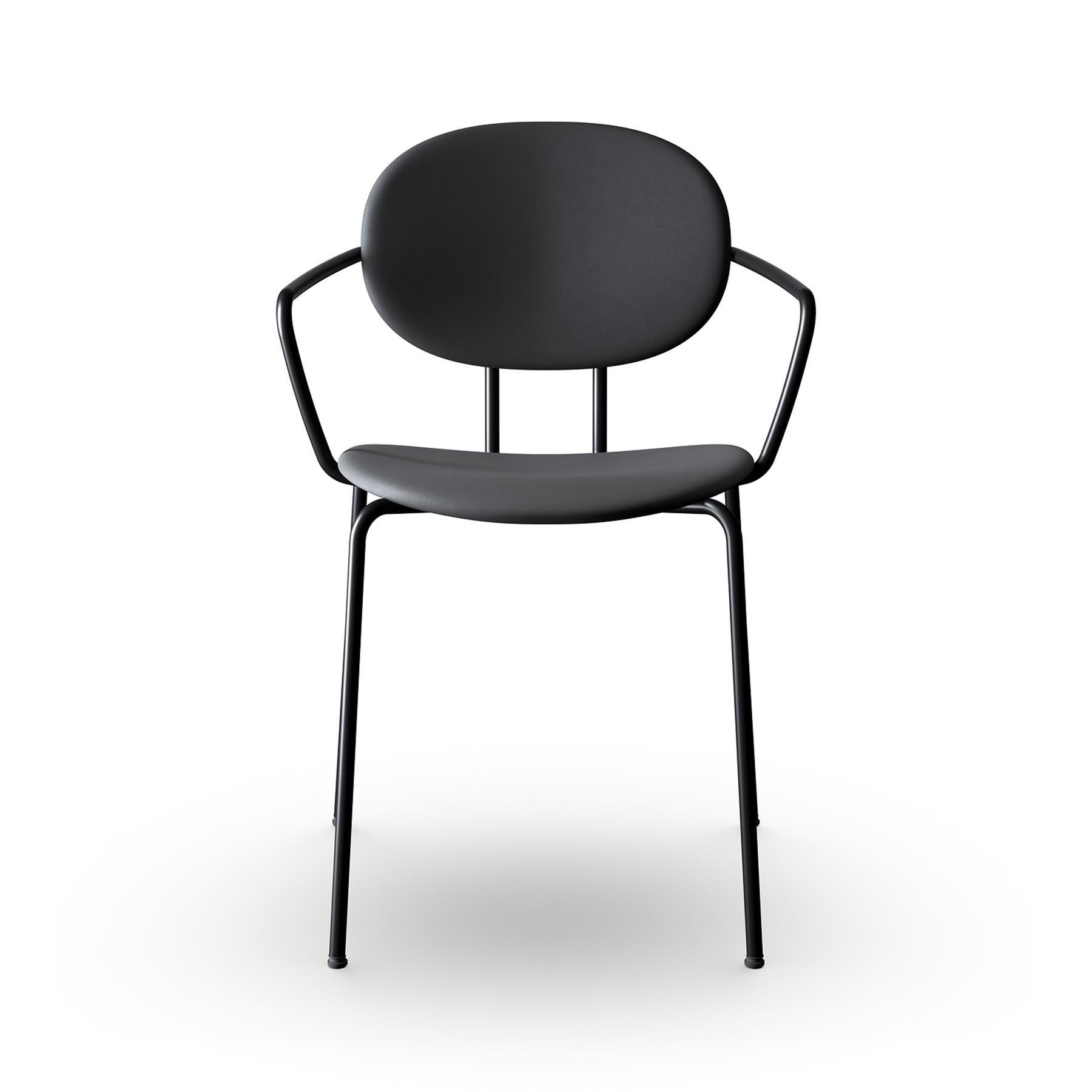 Sibast Piet Hein Dining Chair Fully Upholstered With Arms Black Steel Nevada Black Designer Furniture From Holloways Of Ludlow