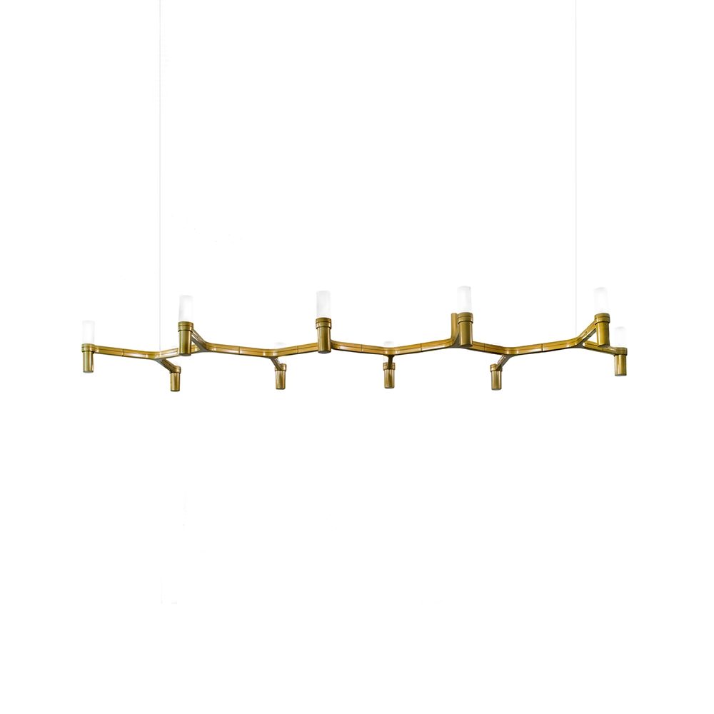 Nemo Crown Plana Linea Pendant Gold Powder Coat Brassgold Designer Pendant Lighting