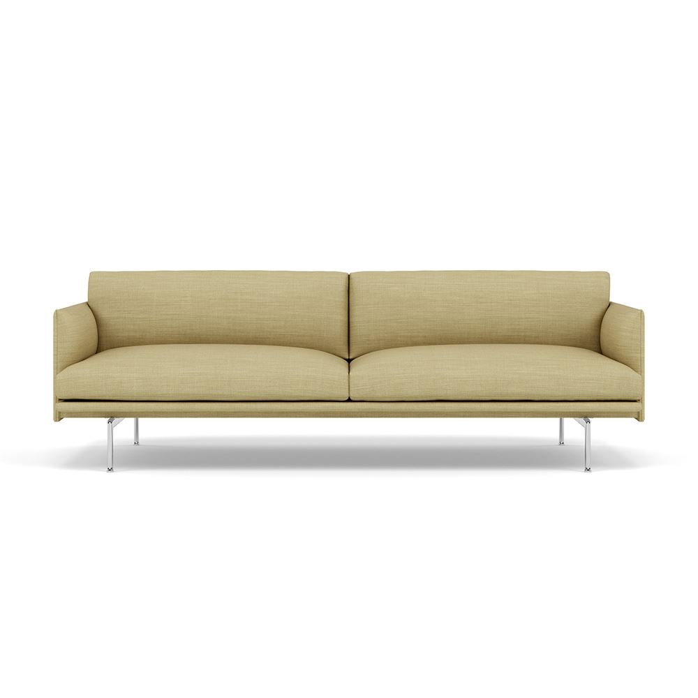 Outline 3seater Sofa Polished Aluminum Canvas 414