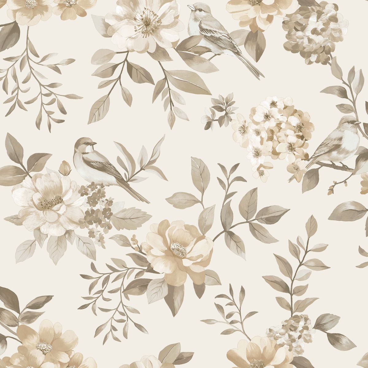 Holden Decor The Bird Garden Neutral Wallpaper, Brown