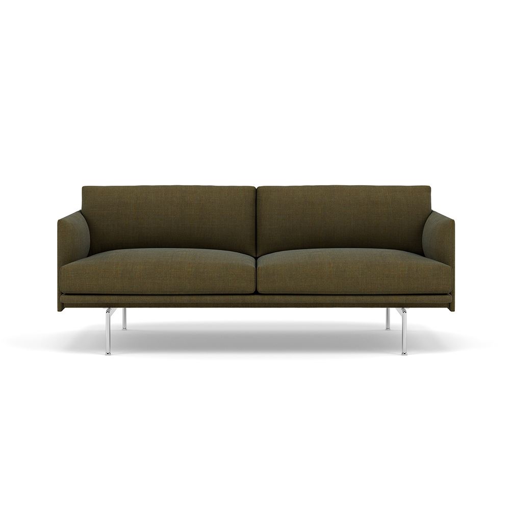 Outline Sofa 2seater Polished Aluminum Remix 954