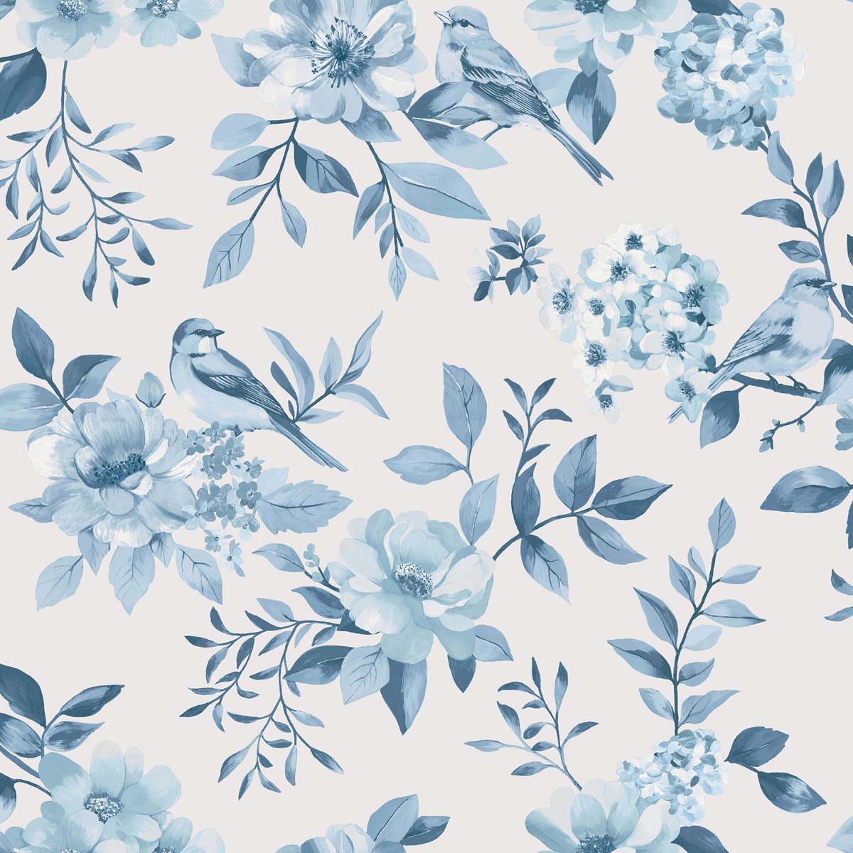 Holden Decor The Bird Garden Blue Wallpaper, Blue