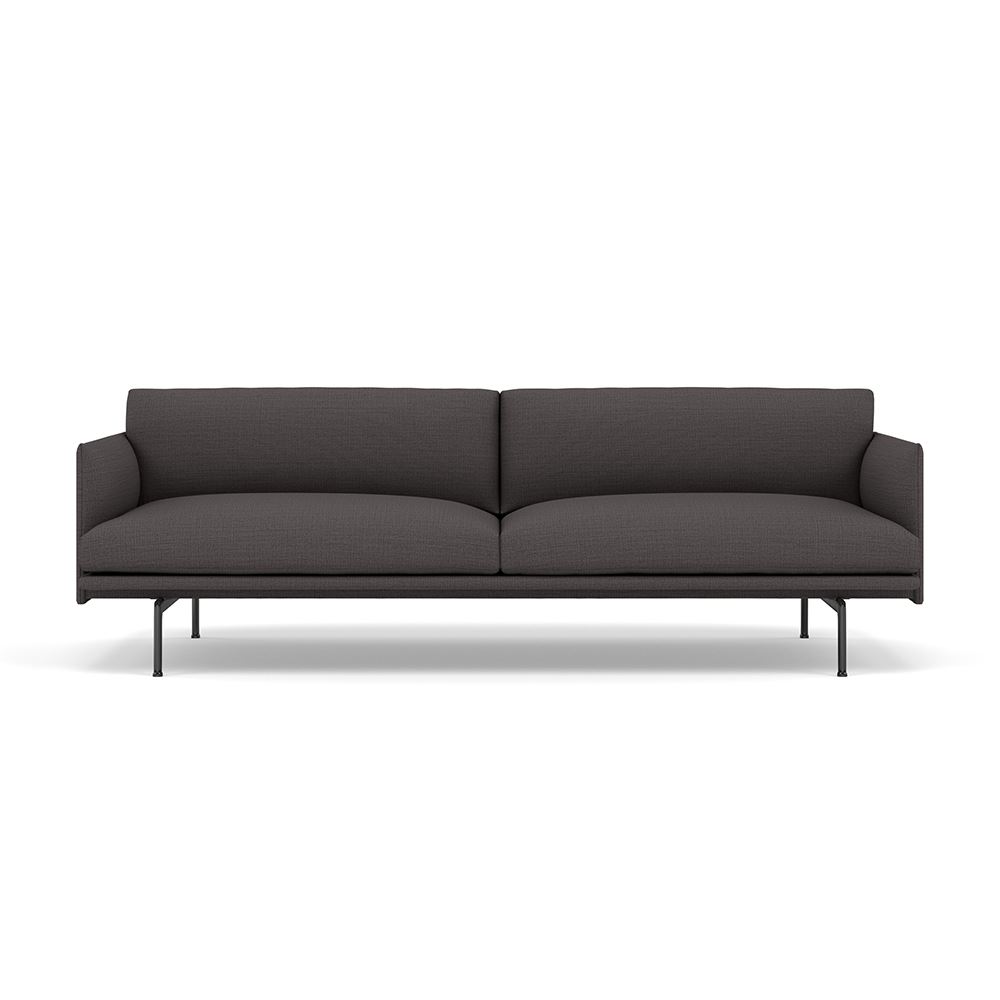 Outline 3seater Sofa Black Canvas 154