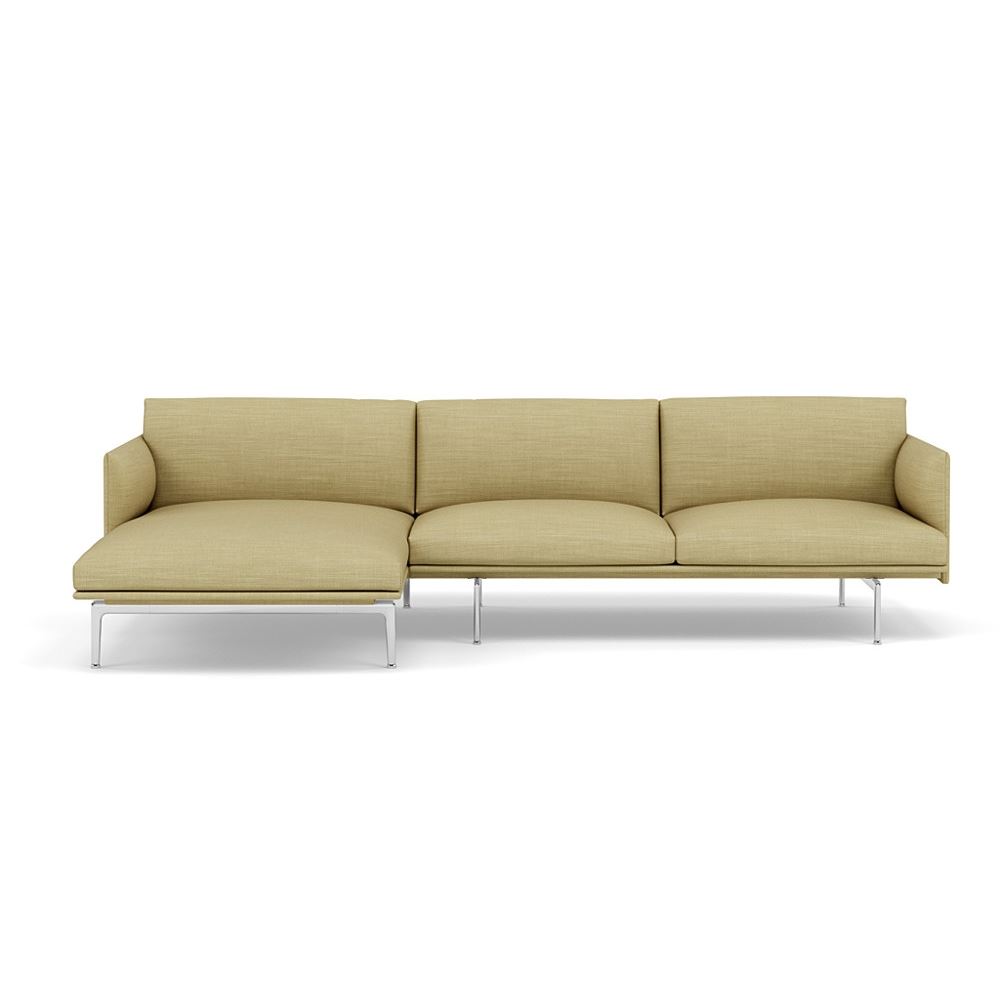 Outline Sofa With Chaise Longue Left Polished Aluminum Canvas 414