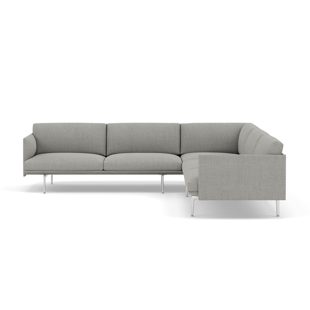 Outline Corner Sofa Polished Aluminum Remix 133