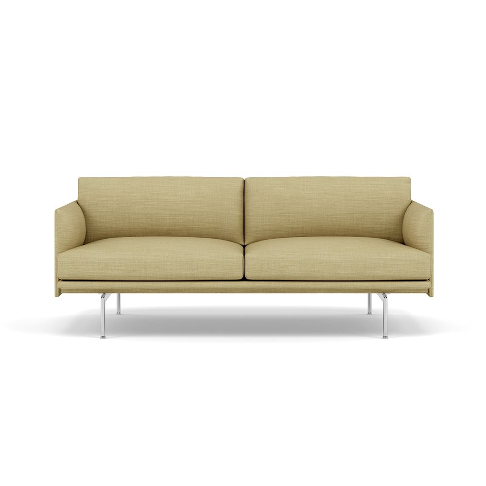 Outline Sofa 2seater Polished Aluminum Canvas 414