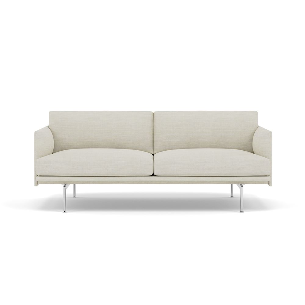 Outline Sofa 2seater Polished Aluminum Remix 233