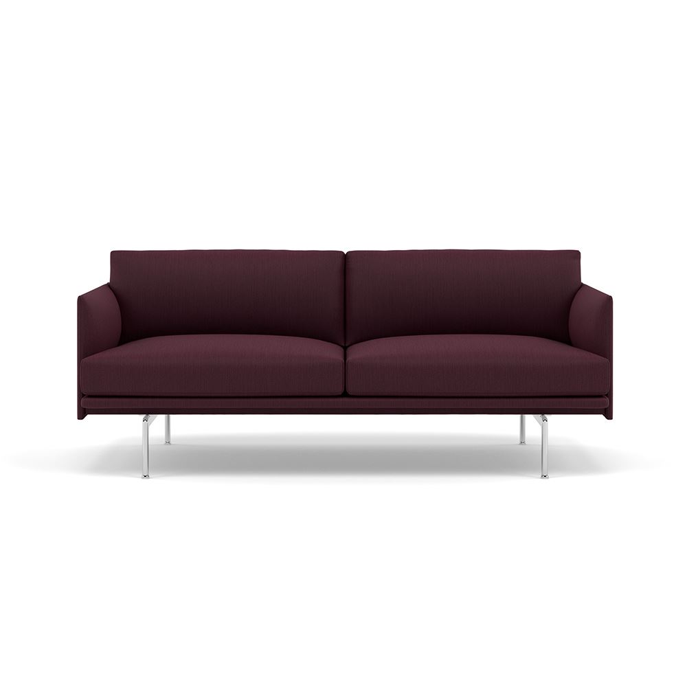 Outline Sofa 2seater Polished Aluminum Balder 692