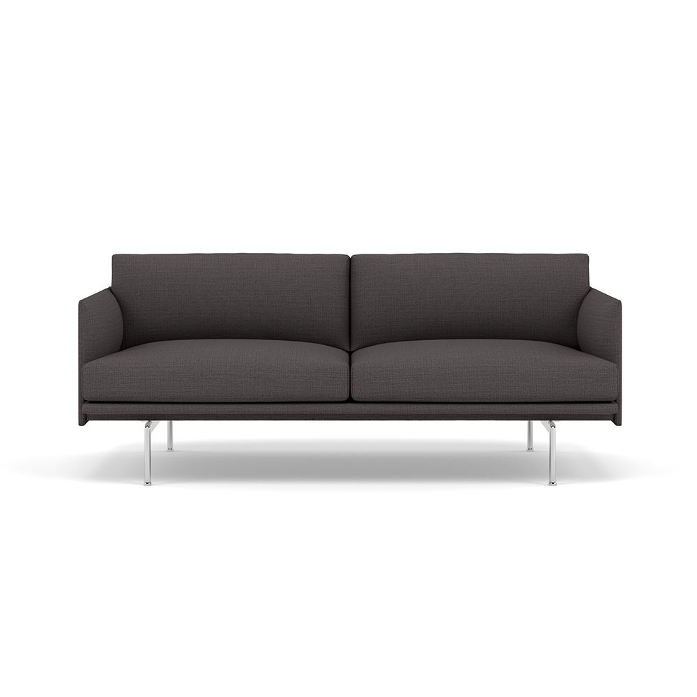 Outline Sofa 2seater Polished Aluminum Canvas 154