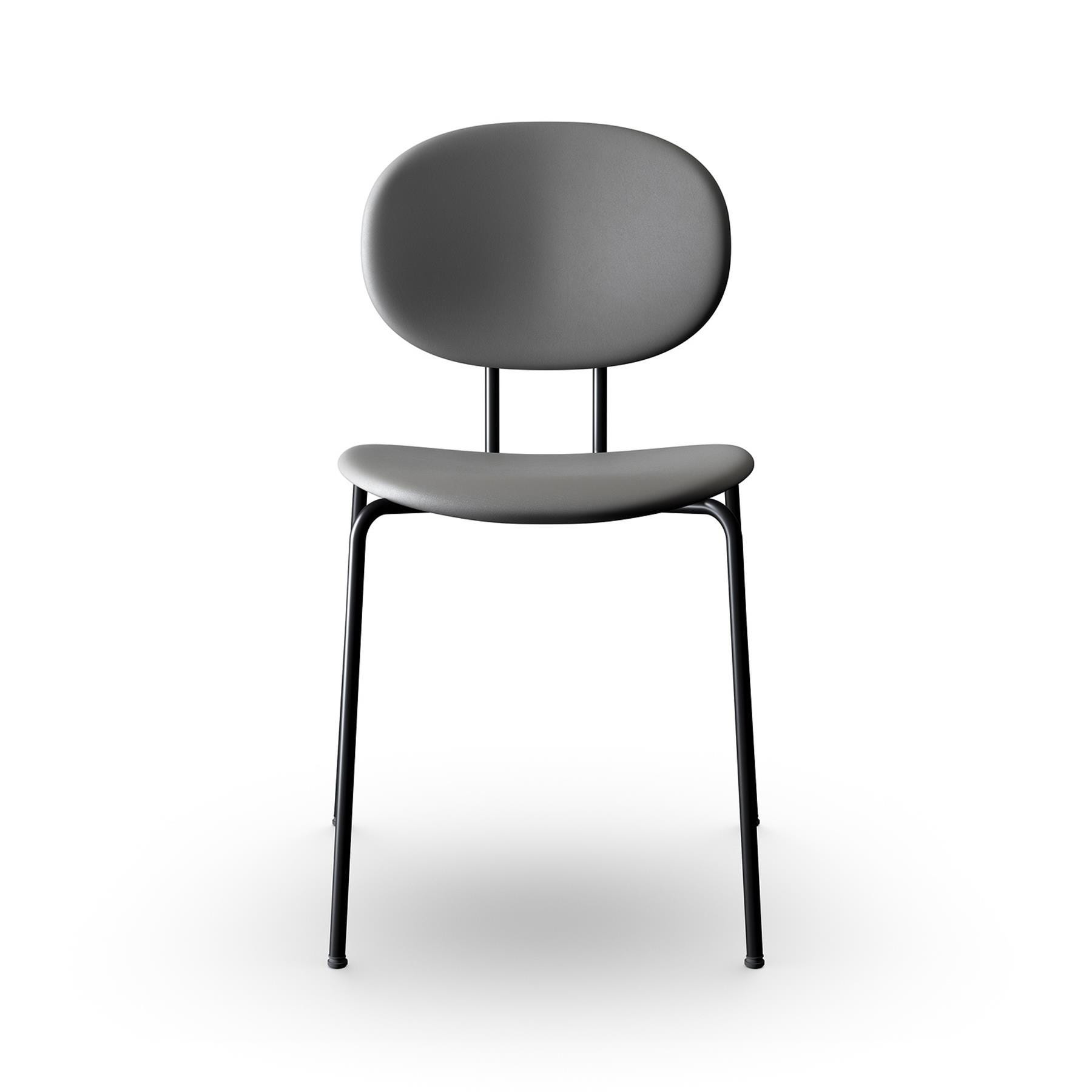 Sibast Piet Hein Dining Chair Fully Upholstered Black Steel Silk Grey Designer Furniture From Holloways Of Ludlow