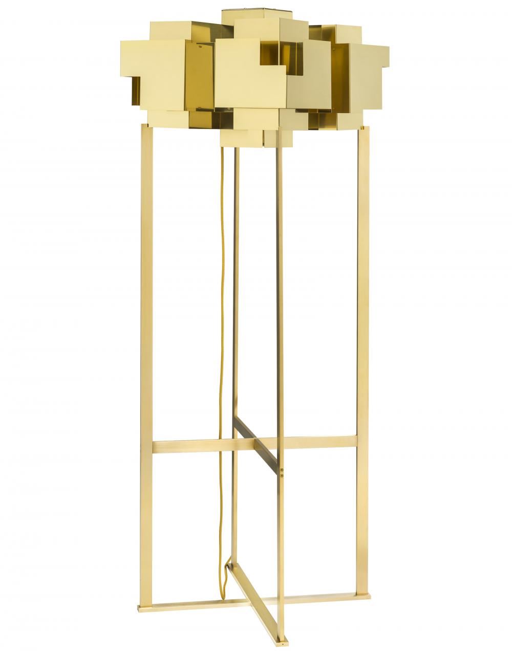 Skyline Floor Lamp Polished Brassbrushed Brass Stand