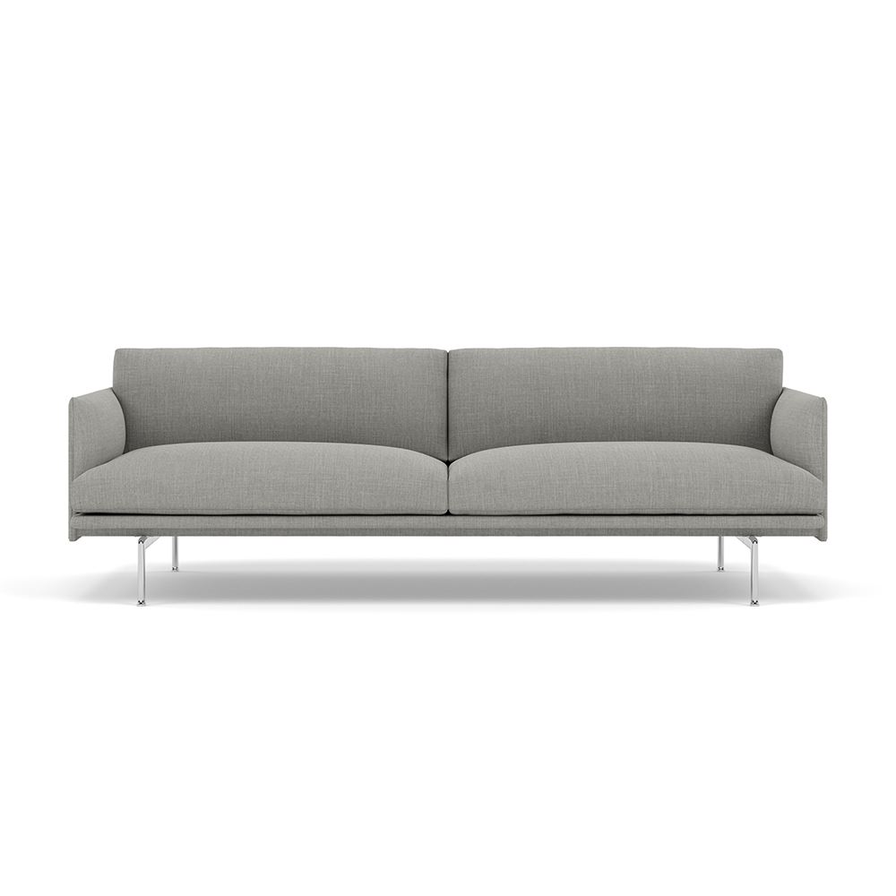 Outline 3seater Sofa Polished Aluminum Remix 133