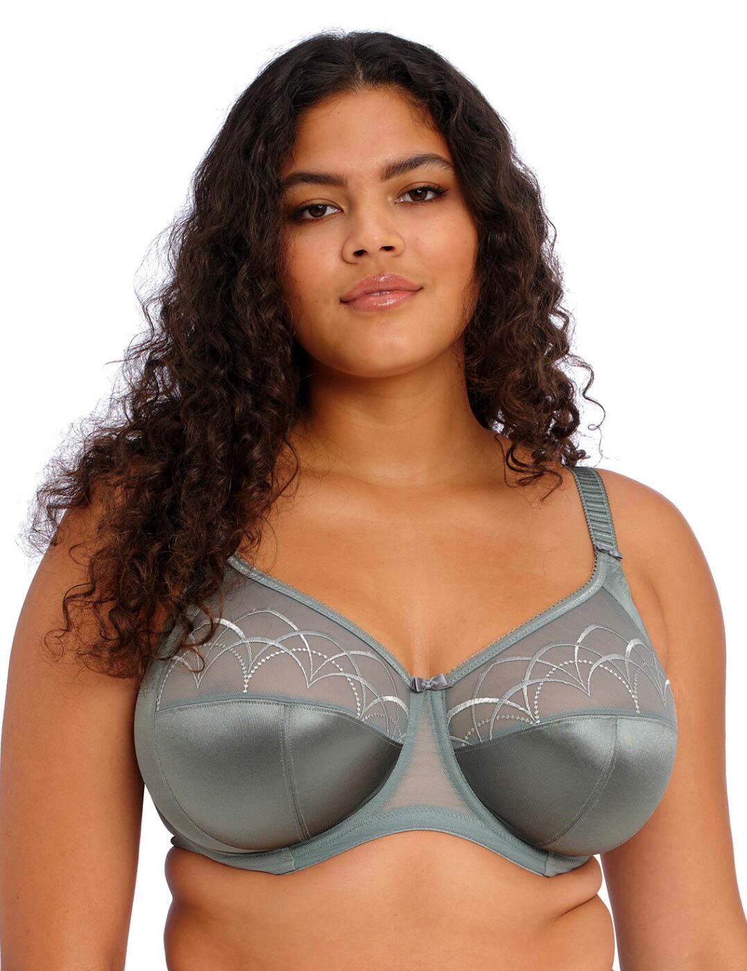 Upgrade your lingerie collection with the Elomi Cate underwired bra! Created and inspired by the Caitlyn frame, this bra has underwiring for added lift and three-piece cup support for forward shaping and lift. The non-padded cups ensure a comfortable fit perfect for all-day wear. The sheer panelling offers a subtle hint of femininity while still looking casual enough for an everyday look. The embroidery features a flattened finish over the cups for an elegant finish. This piece also features adjustable shoulder straps and a hook and eye fastening to create your own desired fit. Plus there are matching coordinates available so you can complete this stylish set.  Full cup bra Inspired by the Caitlyn frame Underwired Non-padded Elasticated neckline Three-piece cup support for forward shaping and lift Sheer panelling on top of cups Embroidery with flattened finish over cups Adjustable shoulder straps Hook and eye fastening Matching coordinate available Country of origin: Indonesia Composition: 29% Polyamide &pipe; 17% Elastane &pipe; 54% Polyester Listed in UK sizes  60209-105037-1377996 4030 Full Cup Bra