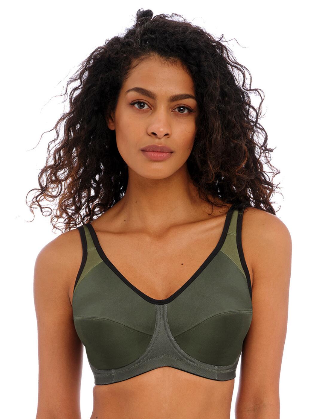 Stay fresh and focused with the Freya Active Core sports bra. Starting with full cup coverage, this sports bra is designed to give your bust full support so that you can move around confidently. It features a low V neckline as well as wide curvature wire in order to create a flattering, yet secure fit. And when it comes to comfort, we've got that covered too with double fabric and padded straps for extra firmness and mesh panels for cooling down those sweat zones! To top things off, there's an adjustable hook and eye closure beneath the underband which ensures good anchorage every time you move.  Supportive sports bra Full cup coverage V neck neckline Wide curvature wire for supportive fit Double fabric for firm support Mesh panels to cool Padded straps Flat underband for good anchorage Hook and eye closure Country of origin: Sri Lanka Composition: 16% Polyamide &pipe; 3% Elastane &pipe; 81% Polyester Listed in UK sizes  60367-105213-1382624 4002 Sports Bra