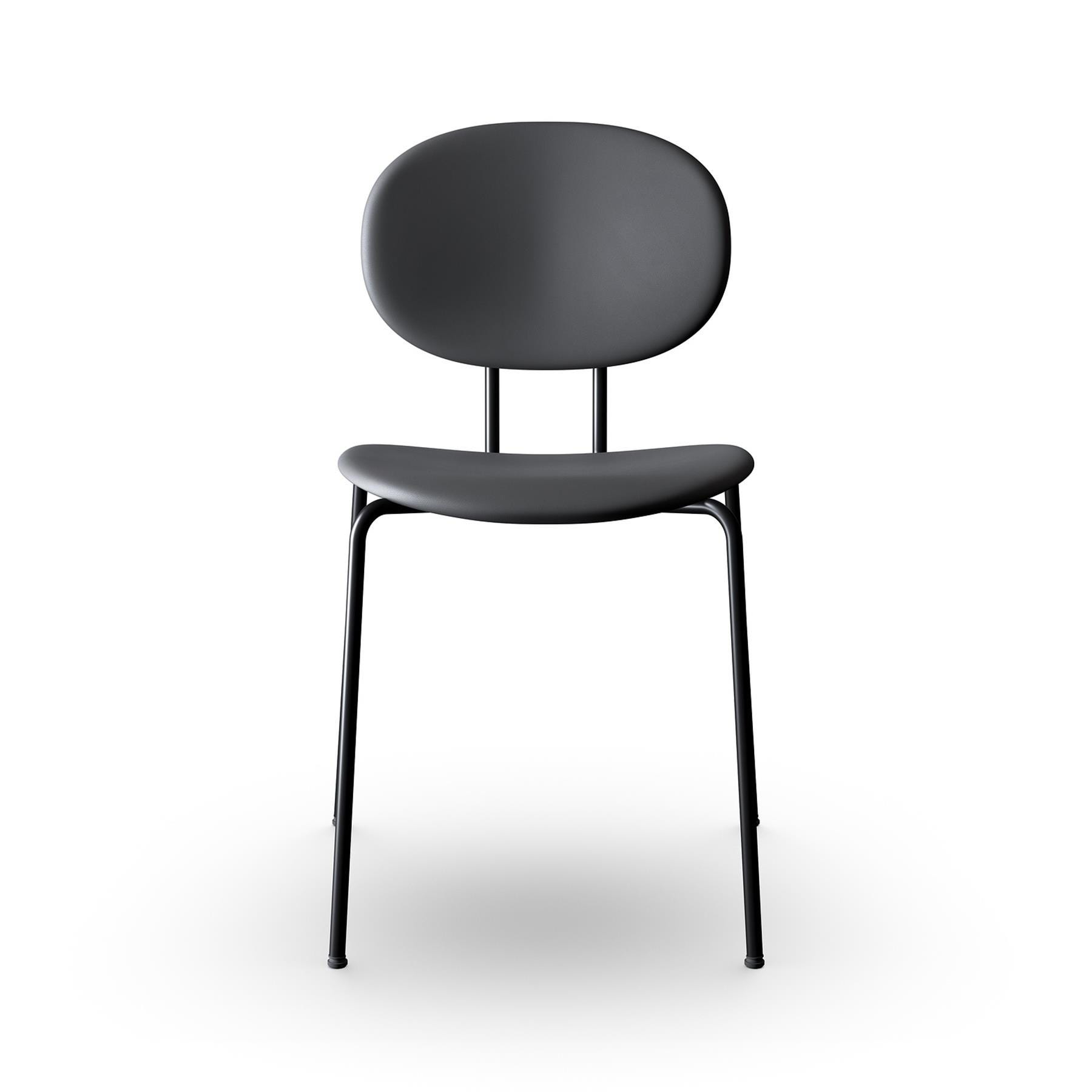 Sibast Piet Hein Dining Chair Fully Upholstered Black Steel Ultra Black Brown Designer Furniture From Holloways Of Ludlow