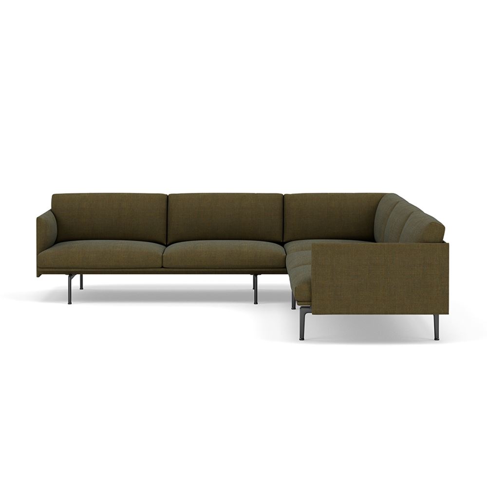 Outline Corner Sofa Black Remix 954