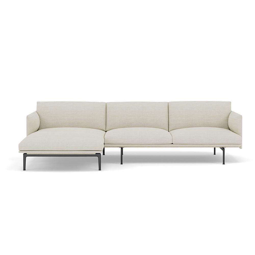 Outline Sofa With Chaise Longue Left Black Remix 233