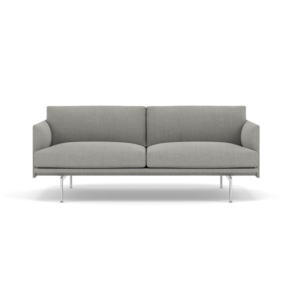 Outline Sofa 2seater Polished Aluminum Remix 133