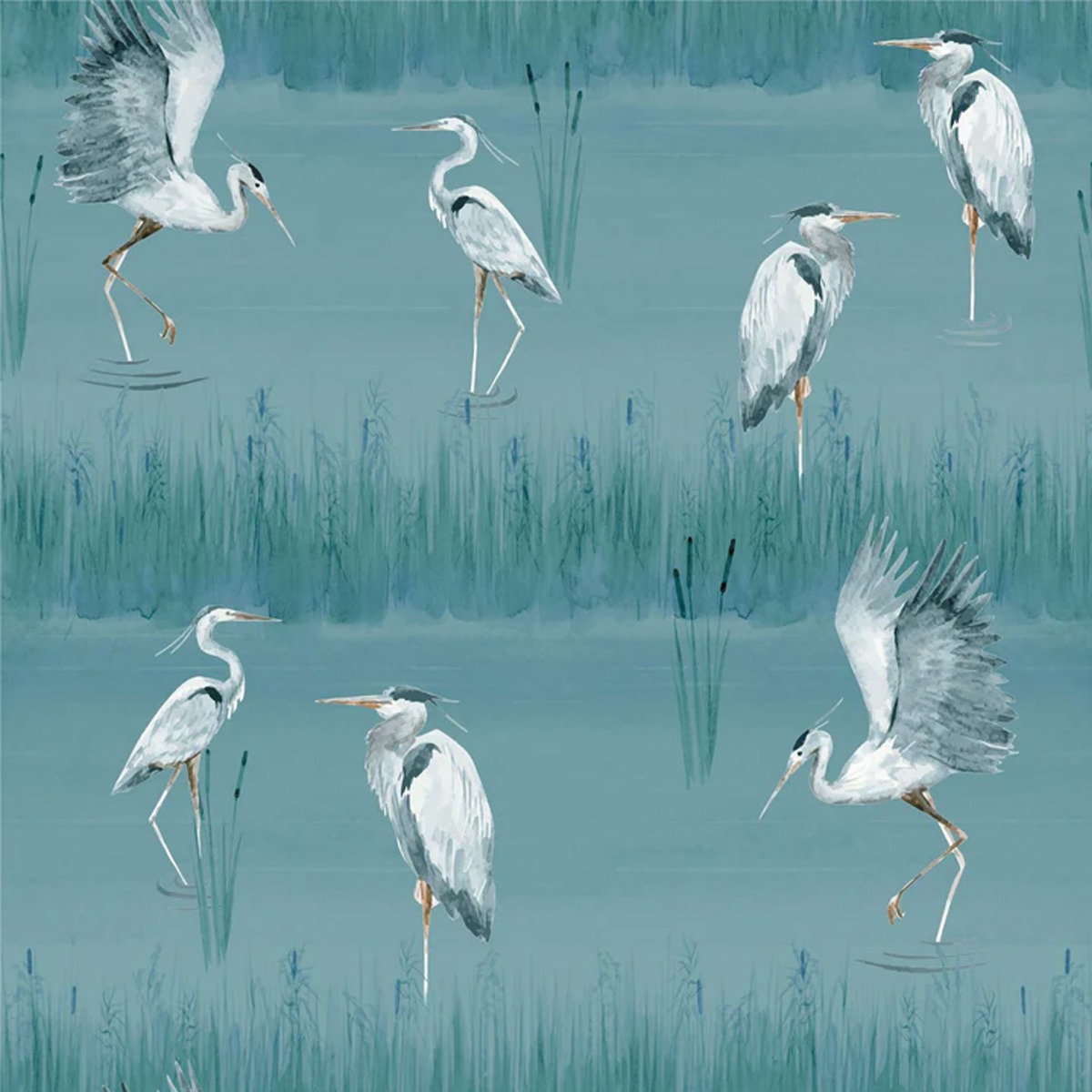 Heron River Wallpaper Blue Arthouse 100213AH
