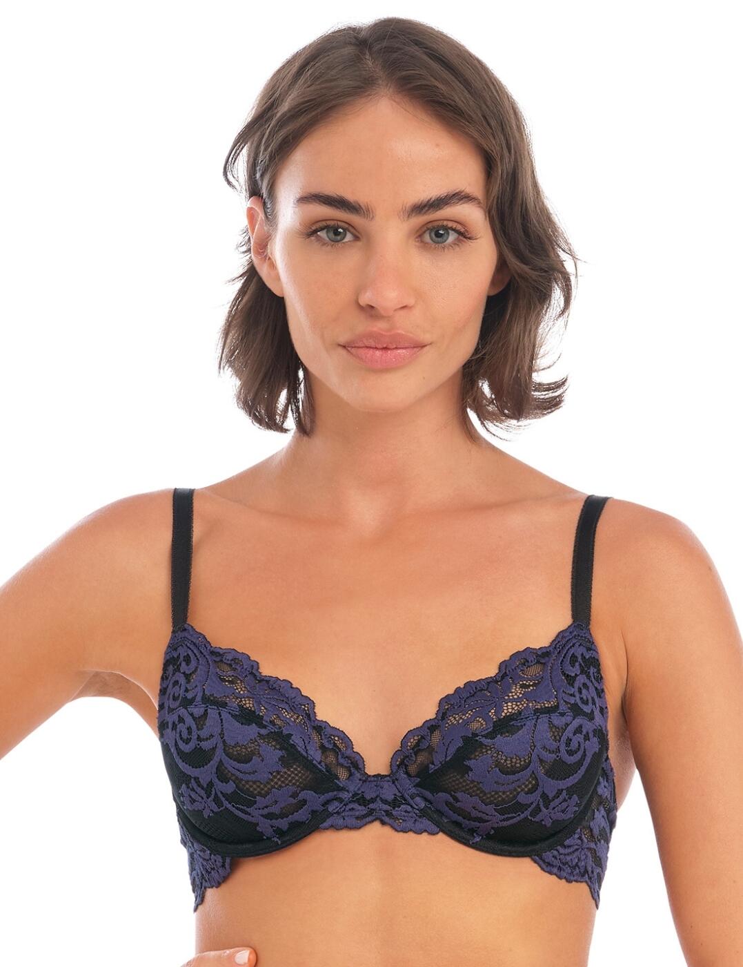 The Wacoal Instant Icon plunge bra is the perfect, stylish-looking lingerie to update your wardrobe. This bra is designed with a beautiful lace pattern that is sophisticated yet modern. The seamed cups help lift and shape your bust while the underwiring provides extra support to keep you feeling confident all day long. Plus, this piece features non-padded cups so you can enjoy complete comfort and an inner mesh sling on the sides provides additional support throughout your daily activities. The adjustable shoulder straps are made out of a luxurious satin fabric that you can adjust as you please. To top it off, there s a hook and eye closure in the back that ensures maximum security. If you want to coordinate your look perfectly, there are matching items available for that extra bit of flair!