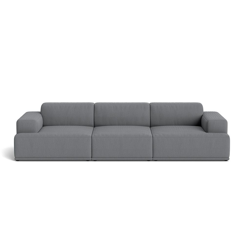 Connect Soft Modular Sofa 3seater Configuration 1 Plastic Black Rewool 158