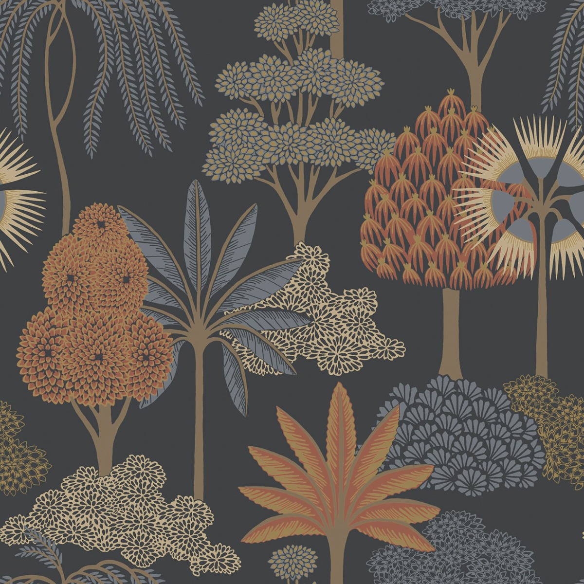 Akiko Floral Wallpaper Blue Belgravia 2330