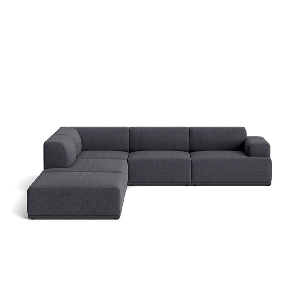 Connect Soft Modular Sofa Corner Configuration 1 Plastic Black Rewool 198