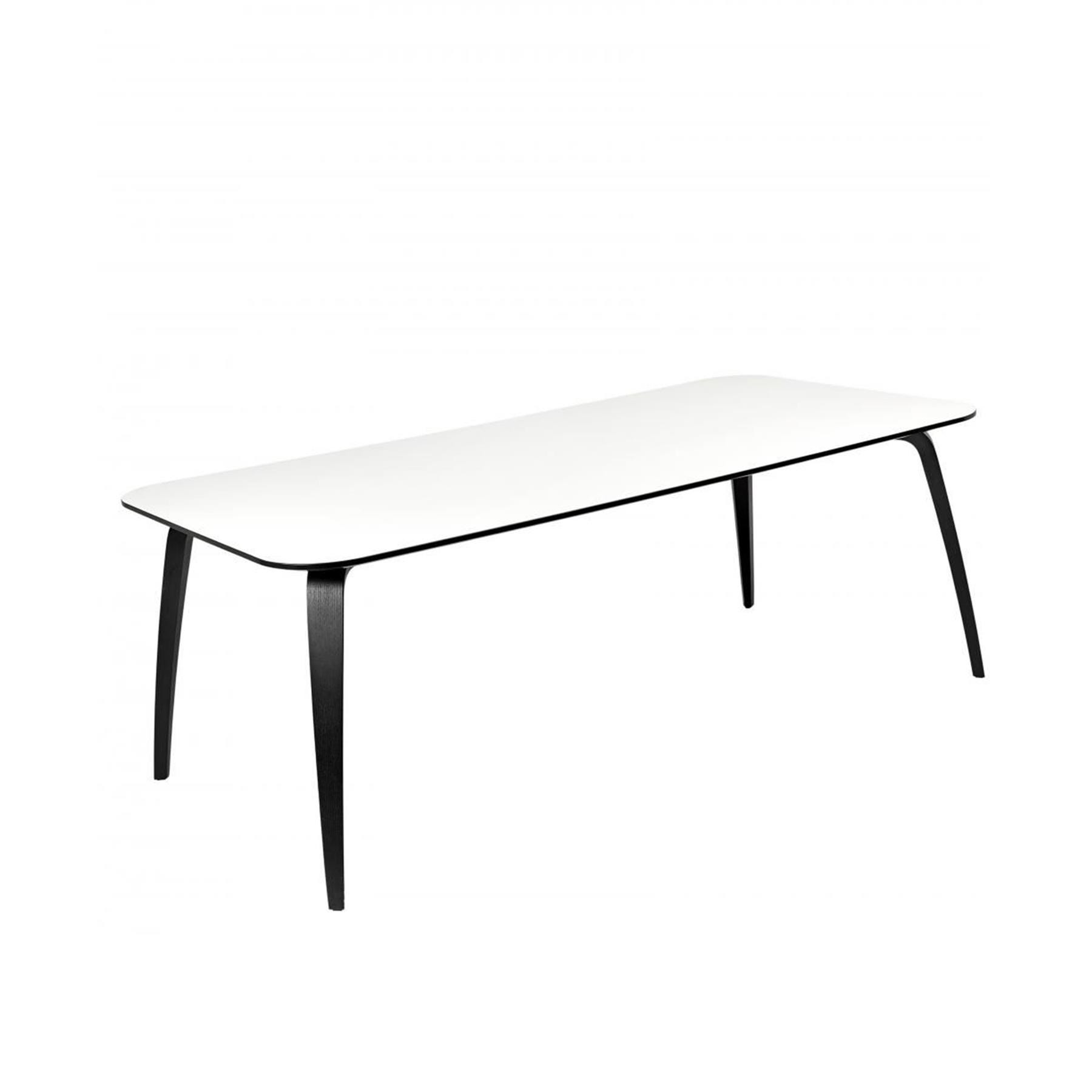Gubi Dining Table Rectangular Laminate White With Black Edges And Legs
